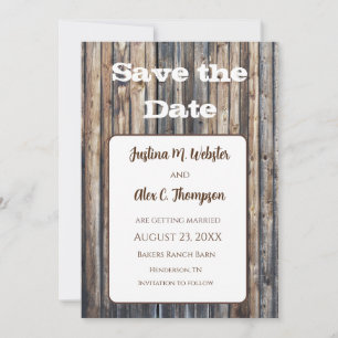 Rustic Wedding Salva o Magnet de Convite de Data