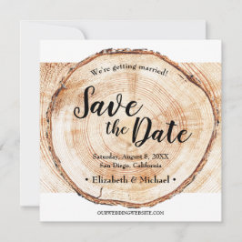 Rustic Wedding Wood Grain salve a foto de data