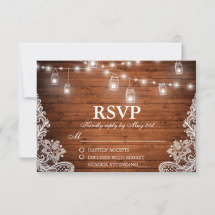 Rustic Wedtic Wood Jar String Lights RSVP