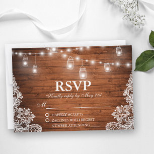 Rustic Wedtic Wood Jar String Lights RSVP