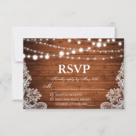 Rustic Wedtic Wood String Lights RSVP