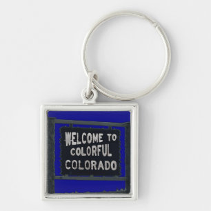Rustic Welcome Colorado Blue chaveiro