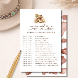 Rustic Western Mommy or Daddy Guess Who Said It