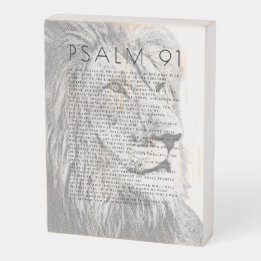 Rustic White Farmhouse Sinal Psalm 91 Lion Head Ar