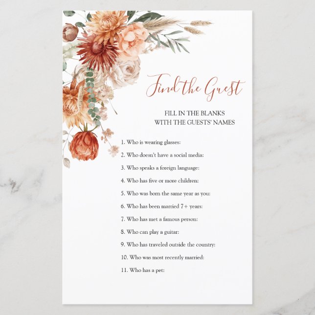 Rustic Wildflower Chá de fraldas Encontra O Jogo C (Frente)