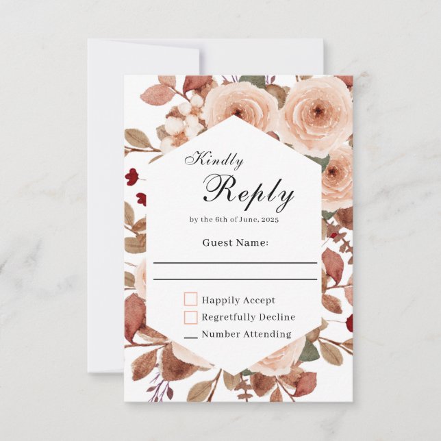 Rustic Wildflower Wedding RSVP (Frente)