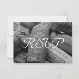 Rustic Wine Cork Wed, RSVP com 3 entree