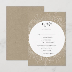 Rustic Winter   Cartão RSVP de Escolha do Menu Kr