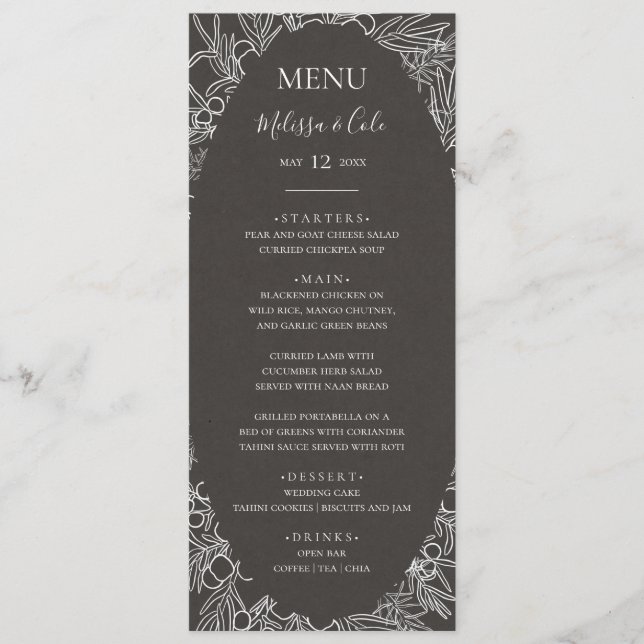 Rustic Winter | Menu Janto Casamento de Carvão (Frente)