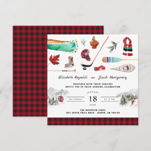 Rustic Winter Mountain Convite Para Casamento De