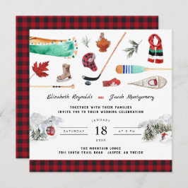 Rustic Winter Mountain | Convite Para Casamento De