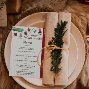 Rustic Winter Mountain Menu Casamento de Campos