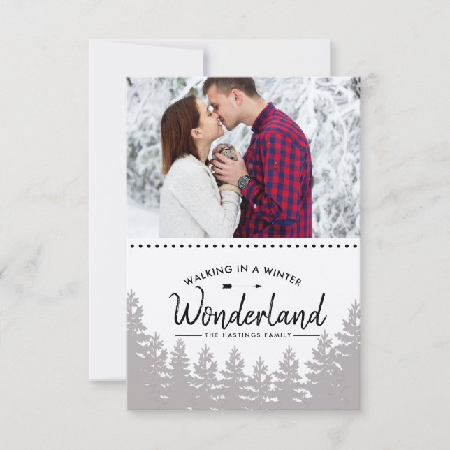 Rustic Winter Wonderland | Cartão com fotos de mon (Frente)