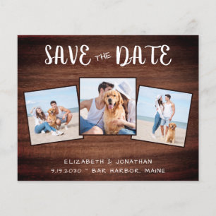 Rustic Wood 3 Foto Orçamento Casamento Salvar Data