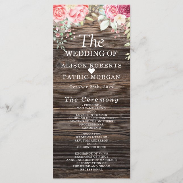 Rustic Wood Floral String Light Programa de Casame (Frente)