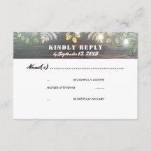 Rustic Wood Lights Weding RSVP