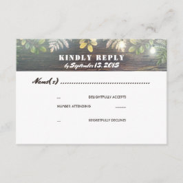 Rustic Wood Lights Weding RSVP