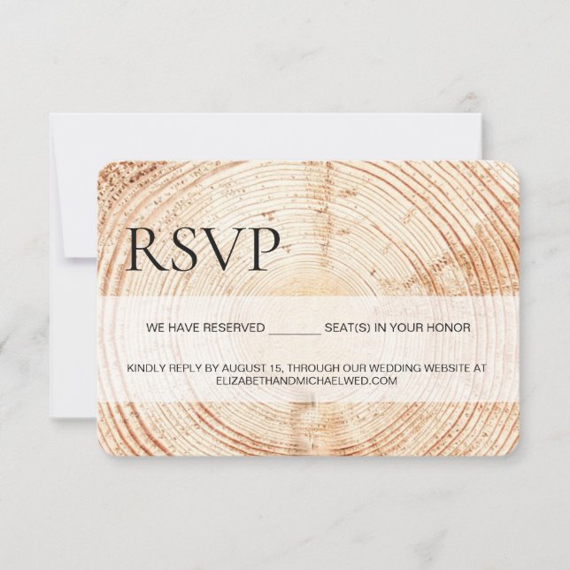 Rustic Wood RSVP Reservado Sating QR code website (Frente)