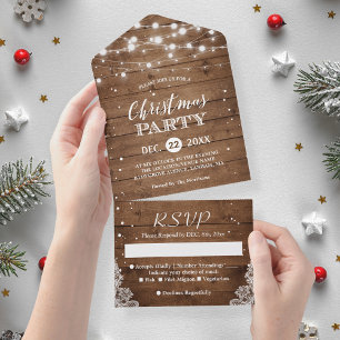 Rustic Wood String Lights Festa de Natal