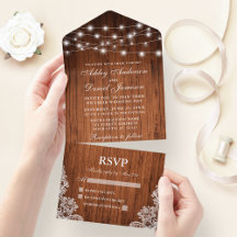 Rustic Wood String Luzes Lace Casamento