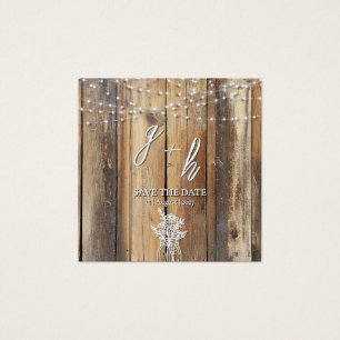 Rustic Wood String Luzes Mason Jar Salvem as Datas