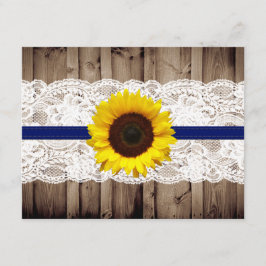 Rustic Wooden and Lace com Sunflower Weding RSVP