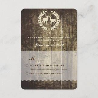 Rustic Woodland Buck e Deer Wedding RSVP