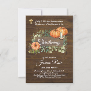 Rustic Woodland Christening Conite Baptism