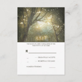 Rustic Woodland String Luzes De Casca Cartão RSVP