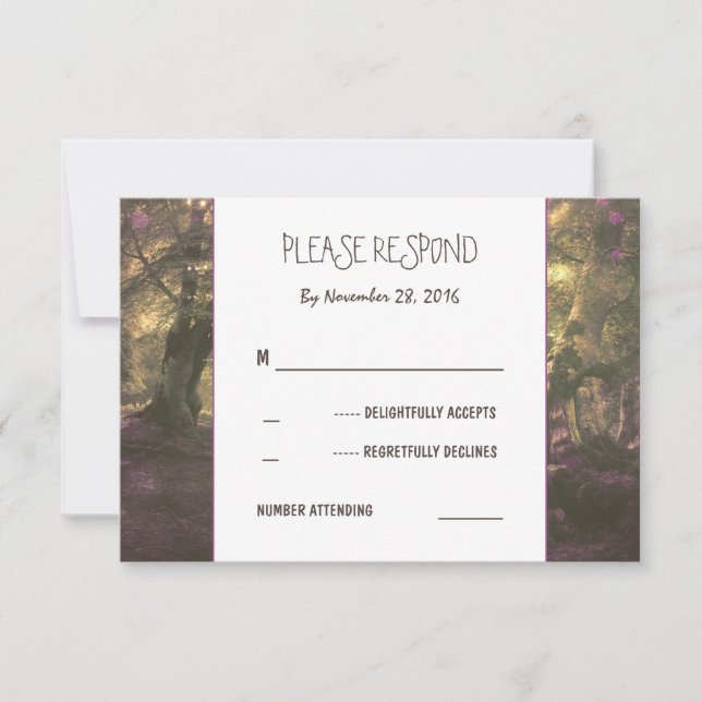 Rustic Woodland Wedding RSVP (Frente)