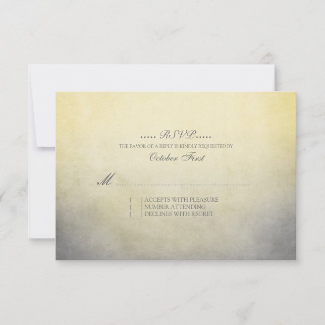Rustic Yellow e Cinza Bohemian Wedding RSVP (Frente)