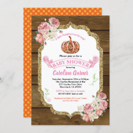 Rústica abóbora bebê chá convite madeira