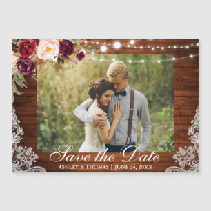 Rústica Lace Floral Magnético de Madeira Salve a D