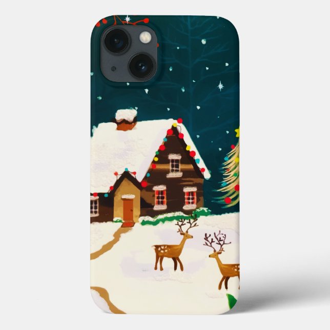 Rústica Snowy Winter Home Eva de Natal (Verso)