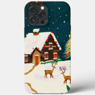 Rústica Snowy Winter Home Eve