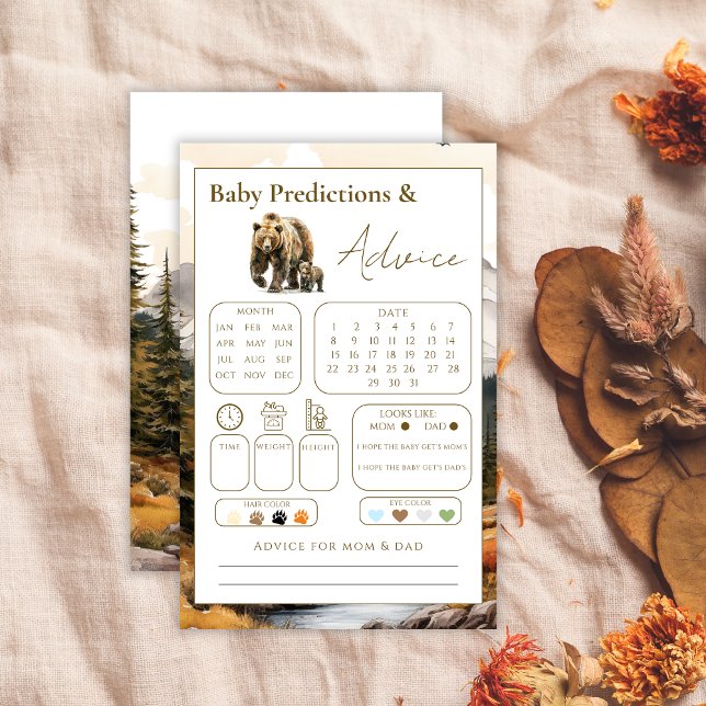 Rústica Woodland Baby Predictions and Advice Chá (Criador carregado)