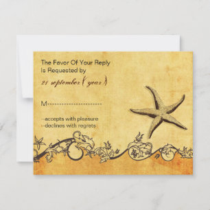 rusticage, vintage, starfish Beach casamento rsvp