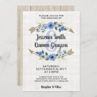 Rústico Boho Arrows e Convite Para Casamento Flora