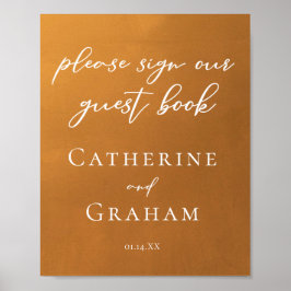 Rústico Casamento Dourado Sinal Nosso Poster de Li