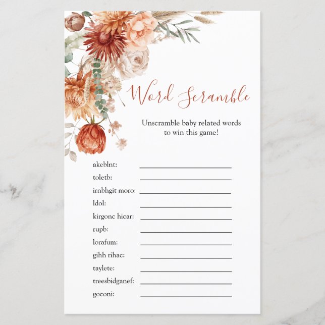 Rústico Chá de fraldas de Flor Selvagem Jogo de Pa (Frente)