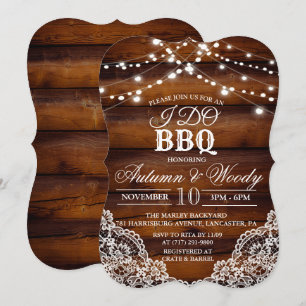 Rústico EU FAÇO o convite da madeira do CHURRASC
