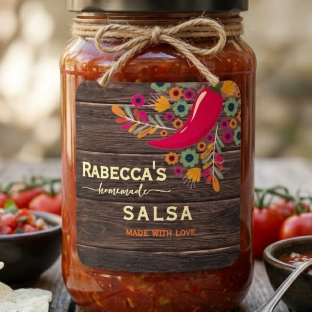 Rústico Floral  Etiqueta de Salsa Personalizada Ca (Criador carregado)