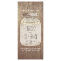 rústico mason jar lace leves programas de casament