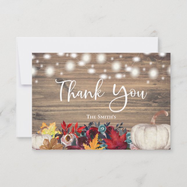 Rústico Pumpkin Teal Orange Burgundy Queda Obrigad (Frente)