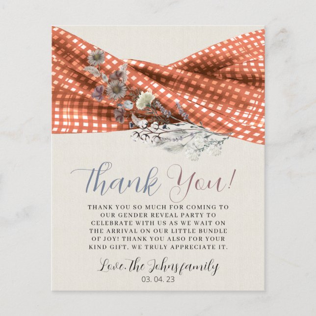 Rústico Sexo Selvagem Revela Cartões de agradecime (Frente)