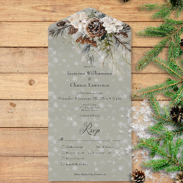 Rústico Snowfall Pine & White Floral Sage Janto
