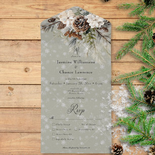 Rústico Snowfall Pine & White Floral Sage Janto