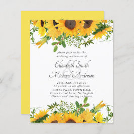 Rústico Sunflower Themed Casamento Orçamento