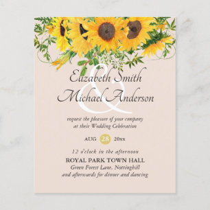 Rústico Sunflower Themed Casamento Orçamento