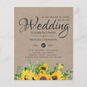 Rústico Sunflower Themed Casamento Orçamento